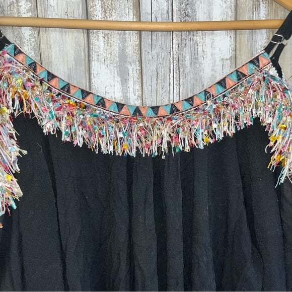 Velzera Open Shoulder Colorful Fringe Top Blouse - Picture 5 of 6